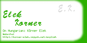 elek korner business card