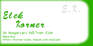 elek korner business card